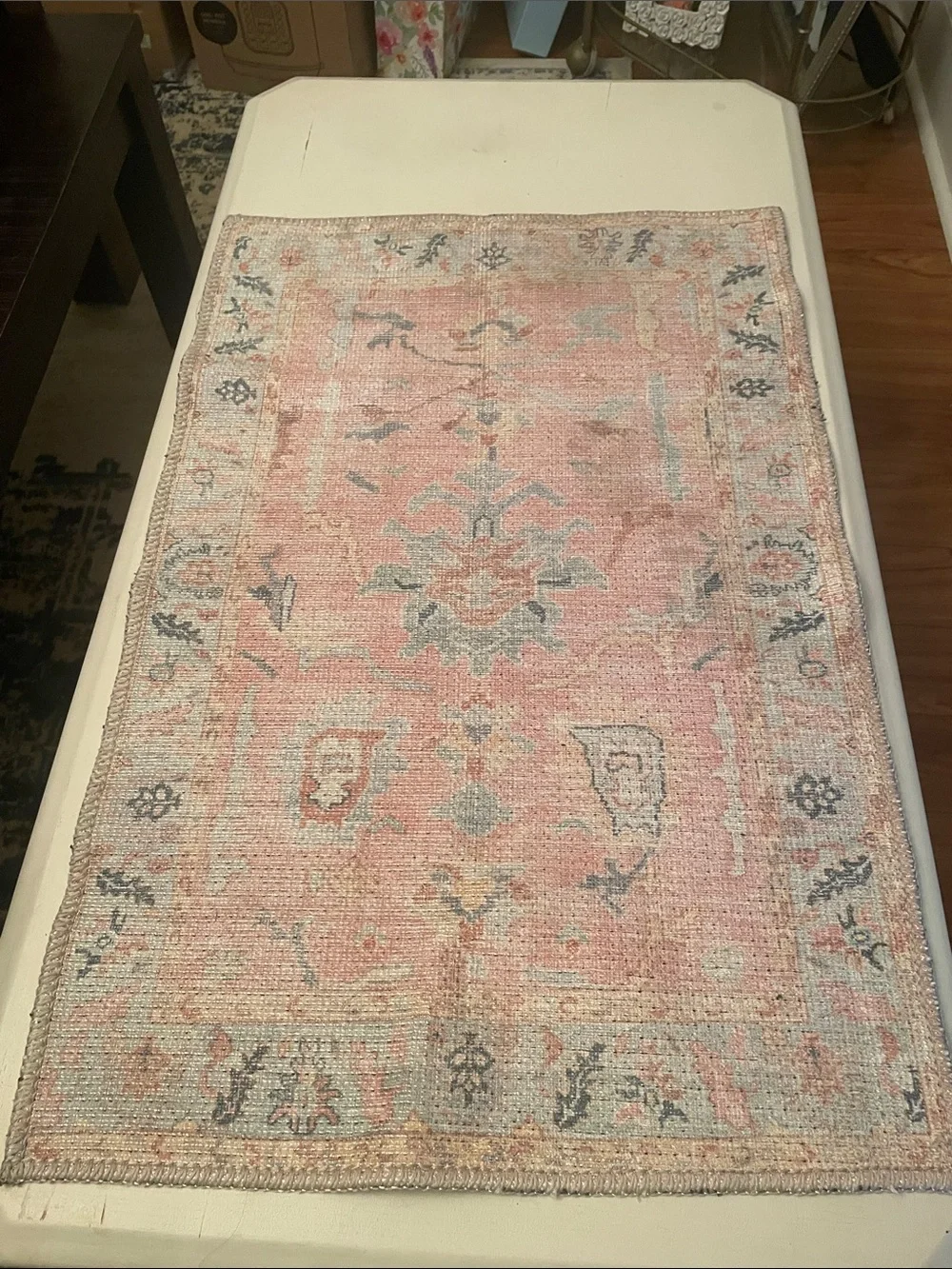Pink Vintage-Style Decorative Door Mat
